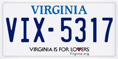 VA license plate VIX5317