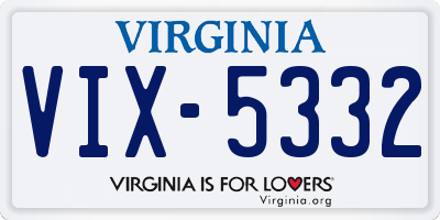 VA license plate VIX5332