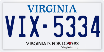 VA license plate VIX5334