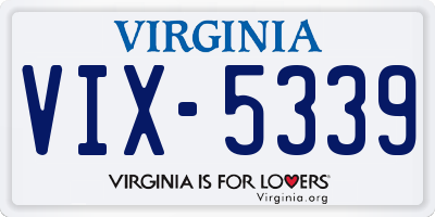 VA license plate VIX5339