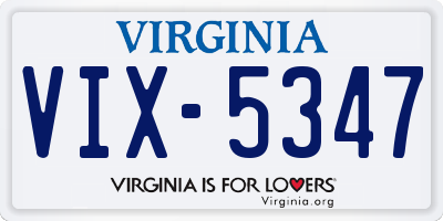 VA license plate VIX5347