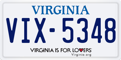 VA license plate VIX5348