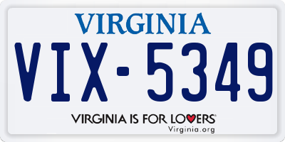 VA license plate VIX5349