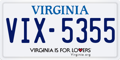 VA license plate VIX5355