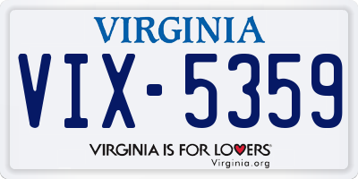 VA license plate VIX5359