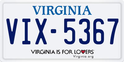 VA license plate VIX5367