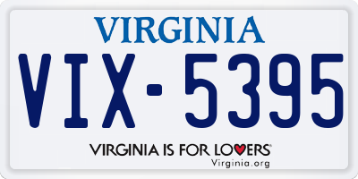 VA license plate VIX5395