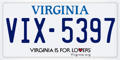 VA license plate VIX5397