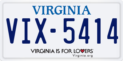 VA license plate VIX5414