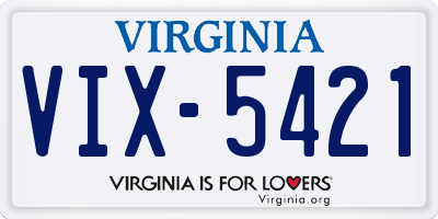 VA license plate VIX5421
