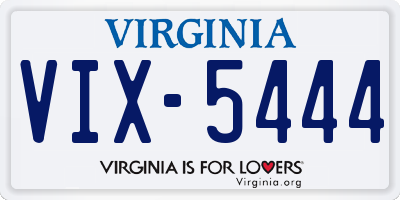 VA license plate VIX5444