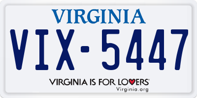 VA license plate VIX5447