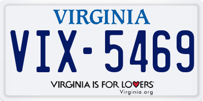 VA license plate VIX5469