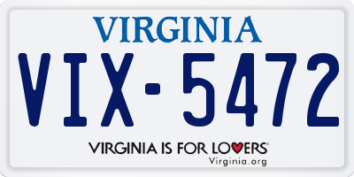 VA license plate VIX5472