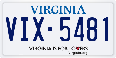 VA license plate VIX5481