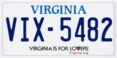 VA license plate VIX5482