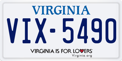 VA license plate VIX5490