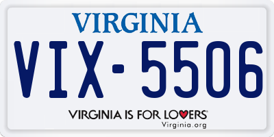 VA license plate VIX5506