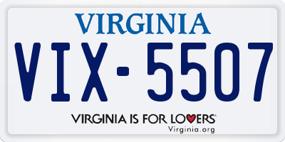 VA license plate VIX5507