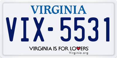 VA license plate VIX5531
