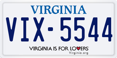 VA license plate VIX5544