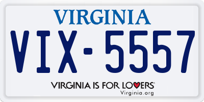 VA license plate VIX5557