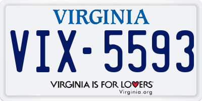 VA license plate VIX5593