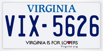 VA license plate VIX5626