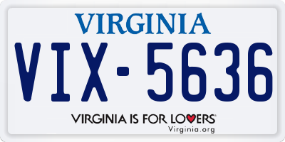VA license plate VIX5636