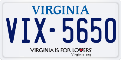 VA license plate VIX5650