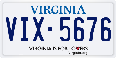 VA license plate VIX5676