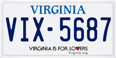 VA license plate VIX5687