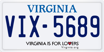 VA license plate VIX5689