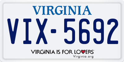 VA license plate VIX5692