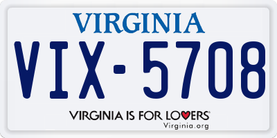 VA license plate VIX5708