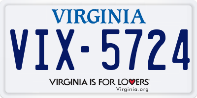 VA license plate VIX5724