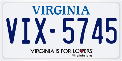 VA license plate VIX5745