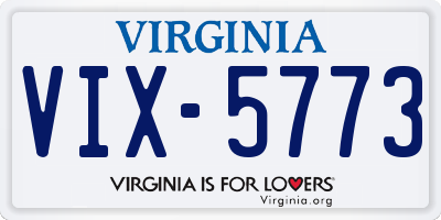VA license plate VIX5773