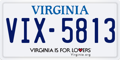 VA license plate VIX5813