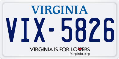 VA license plate VIX5826
