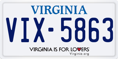 VA license plate VIX5863