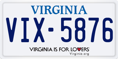 VA license plate VIX5876