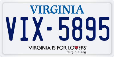 VA license plate VIX5895