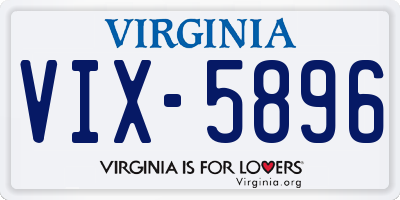 VA license plate VIX5896