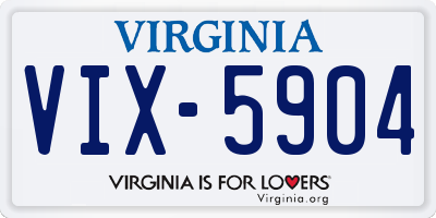 VA license plate VIX5904