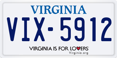 VA license plate VIX5912