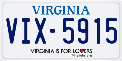 VA license plate VIX5915