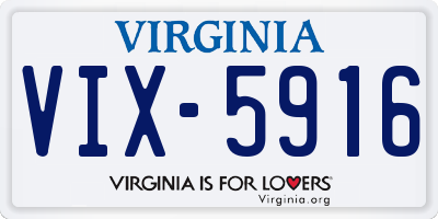 VA license plate VIX5916