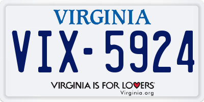 VA license plate VIX5924