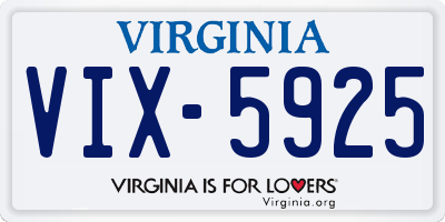 VA license plate VIX5925